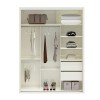 Guarda-Roupa 2 Portas de Correr 2 Gavetas 3 Prateleiras Espelhado Basic Off White - Dalla Costa