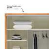 Guarda-Roupa 2 Portas de Correr 2 Gavetas 7 Prateleiras Espelhado Basic Freijó/Off White - Dalla Costa