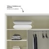 Guarda-Roupa 2 Portas de Correr 2 Gavetas 7 Prateleiras Espelhado Basic Off White - Dalla Costa