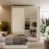 Guarda-Roupa 2 Portas de Correr 2 Gavetas 7 Prateleiras Espelhado Basic Off White - Dalla Costa