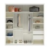 Guarda-Roupa 2 Portas de Correr 2 Gavetas 7 Prateleiras Espelhado Basic Off White - Dalla Costa
