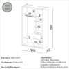 Guarda-Roupa 2 Portas de Correr 2 Gavetas 4 Prateleiras Espelhado Basic Off White - Dalla Costa