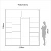 Guarda-Roupa 2 Portas de Correr 11 Prateleiras Espelhado Ripado Nobre/Off White - Dalla Costa