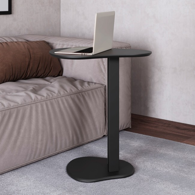 Mesa Auxiliar Orgânica 60cm Preto Fosco - Dalla Costa