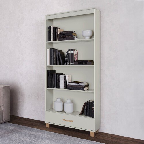 Estante para Livros 1 Gaveta Industrial Off White - Dalla Costa