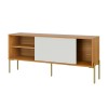 Rack 144cm com 1 Porta de Correr Florença - Freijó/Off White