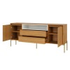Balcão Buffet 184cm Florença com 2 Portas 2 Gavetas e 1 Nicho - Freijó/Off White Dalla Costa