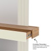 Aparador Suspenso Espelhado Ripado 100% Mdf - Freijó/Off White Dalla Costa