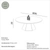 Mesa de Centro 90cm com Base Hexagonal Nature Off White/ Freijó - Dalla Costa