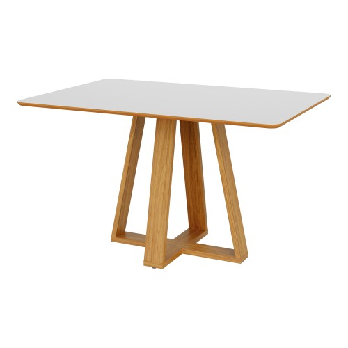 Mesa de Jantar 135cm 4 Lugares Off White/ Freijó - Dalla Costa