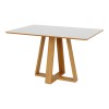 Mesa de Jantar 135cm 4 Lugares Off White/ Freijó - Dalla Costa