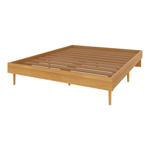 Base de Cama Casal/Queen com Pés em Madeira Natural - Dalla Costa