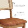 Kit 2 Cadeiras 100% Mdf Estofadas com Encosto em Tela Freijó/Vermelho Veronese J26 - Dalla Costa