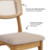 Kit 2 Cadeiras Retrô 100% Mdf com Encosto em Palha Sintética Freijó/Bege Rústico - Dalla Costa
