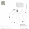 Kit 2 Cadeiras Retrô 100% Mdf com Encosto em Palha Sintética Freijó/Tweed Liso Claro - Dalla Costa