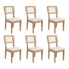 Conjunto Sala de Jantar Mesa Nature Off White/Freijó com 6 Cadeiras Palha Sintética Ca35 Césare Claro