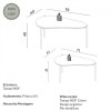 Conjunto Mesa de Centro Orgânica Florença Freijó - Dalla Costa