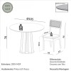 Conjunto Sala de Jantar Mesa Redonda Nature com 4 Cadeiras Tela Sintética Freijó/Perto Fosco/Césare Claro