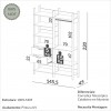 Closet 2 Torres 2 Gavetas Industrial Off White/Freijó - Dalla Costa