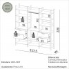 Closet 3 Torres 4 Gavetas Industrial Off White/Freijó - Dalla Costa