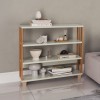 Estante para Livros 4 Prateleiras Industrial Off White/Freijó - Dalla Costa