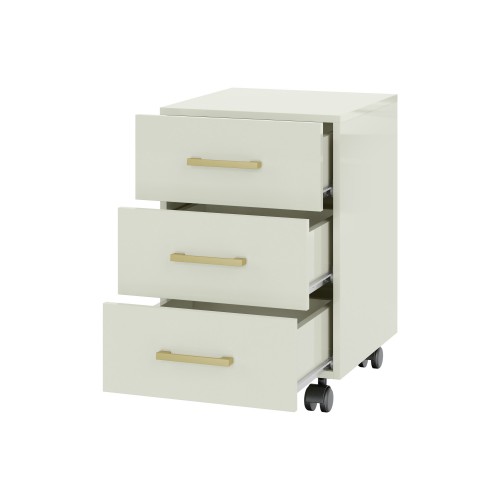 Gaveteiro 3 Gavetas Industrial Off White - Dalla Costa