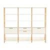 Estante para Livros 2 Portas 2 Gavetas Industrial Off White/Freijó - Dalla Costa
