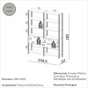 Estante para Livros 2 Gavetas 1 Porta Industrial Off White/Freijó - Dalla Costa
