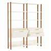 Estante para Livros 2 Gavetas 1 Porta Industrial Off White/Freijó - Dalla Costa