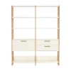 Estante para Livros 2 Gavetas 1 Porta Industrial Off White/Freijó - Dalla Costa