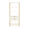 Estante para Livros 2 Gavetas Industrial E91 Wj Off White/Freijó - Dalla Costa