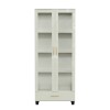 Estante para Livros 1 Gaveta 2 Portas Vidro Industrial Off White - Dalla Costa