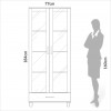 Estante para Livros 1 Gaveta 2 Portas Vidro Industrial Off White - Dalla Costa