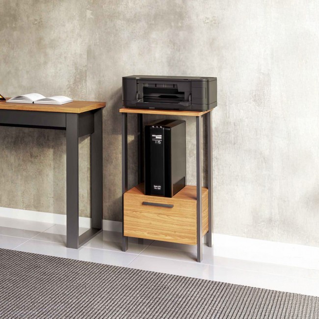 Mesa Auxiliar Industrial para Escritório 1 Gaveta Freijó/Preto - Dalla Costa