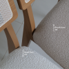 Conjunto Sala de Jantar Mesa Redonda Nature com 4 Cadeiras Tela Sintética Off White/Freijó/Bouclé Césare Escuro