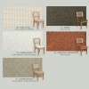 Conjunto Sala de Jantar Mesa Redonda Nature com 4 Cadeiras Tela Sintética Off White/Freijó/Vermelho Veronese