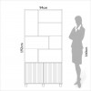 Estante para Livros 2 Portas Ripadas 100% Mdf Nature Freijó/Off White - Dalla Costa