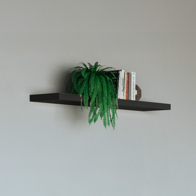 Prateleira 90cm Basic Preto Fosco - Dalla Costa