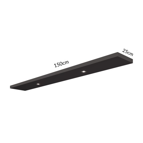 Prateleira com Led 150cm Basic Preto Fosco - Dalla Costa