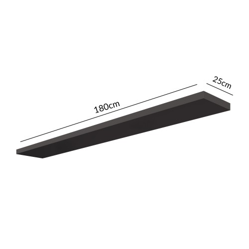 Prateleira 180cm Basic Preto Fosco - Dalla Costa
