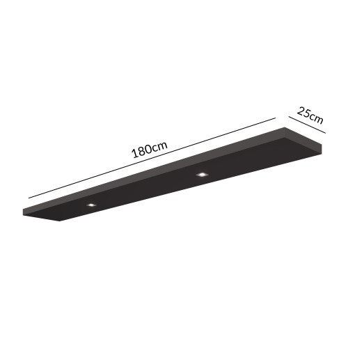 Prateleira com Led 180cm Basic Preto Fosco - Dalla Costa