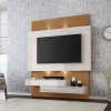 Painel para TV Até 60 Polegadas 2 Gavetas com Led 140cm Basic Off White/Freijó - Dalla Costa