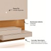 Painel para TV Até 60 Polegadas 2 Gavetas com Led 140cm Basic Off White/Freijó - Dalla Costa