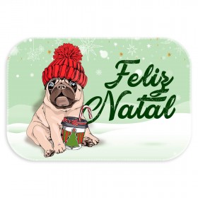 Tapete de Natal para Porta Feliz Natal Pug