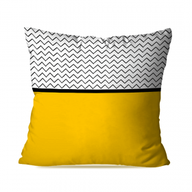 Capa de Almofada Avulsa Amarelo com Chevron