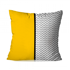 Capa de Almofada Avulsa Amarelo e Chevron