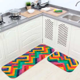 Kit 3 Tapetes de Cozinha Multi Colorido