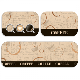 Kit 3 Tapetes de Cozinha Coffee Lovers