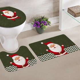 Jogo Tapetes de Natal para Banheiro Luzes de Natal