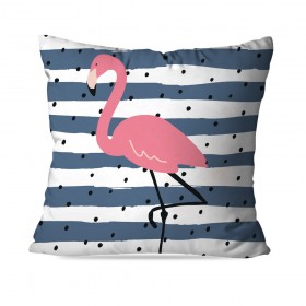 Capa de Almofada Avulsa Decorativa Stripes Flamingo